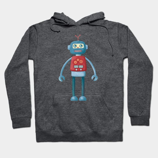 Retro Robot Hoodie by NicSquirrell